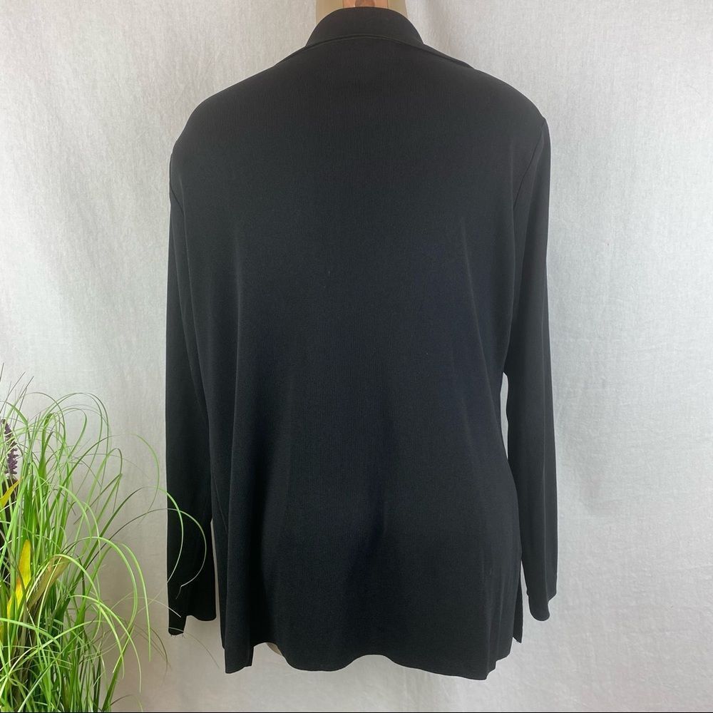 Misook Black Basic Open Long Sleeve Cardigan Sweater S - Picture 3 of 6